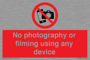 No photography or filming using any device